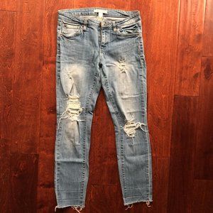 Destroyed raw-hem jeans